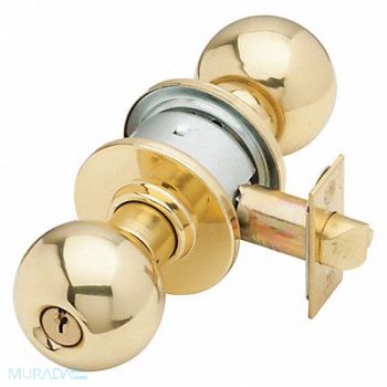 SCHLAGE Orb Knob Storeroom Lock BrightBrass C123, 36Z021