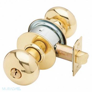SCHLAGE Ply Knob Storeroom Lock BrightBrass C123, 36Z024