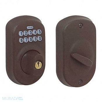 SCHLAGE Deadbolt Lock Oil Rubd Bronze 10 Button, 36Z099