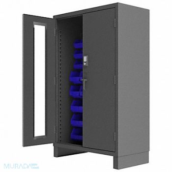 DURHAM MFG K4874 Bin Cabinet 78 x48 x24 Gray 42BlueBns, 36EZ27