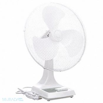 TPI INDUSTRIAL Desk Fan 16 White 3-Speed 120V 0.5A, 373J25