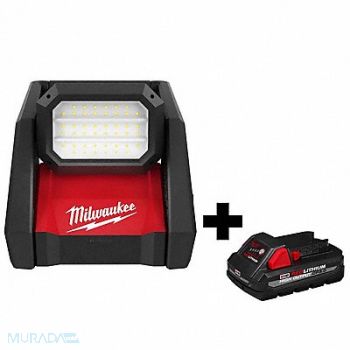 MILWAUKEE Cordless Work Light Battery Incl 5.77 lb, 373WJ2