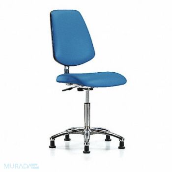 BLUE RIDGE ERGONOMICS CR/ESD Chr Med Med Back Glides Blue, 374D09