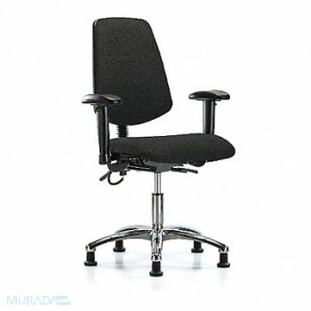 BLUE RIDGE ERGONOMICS Fab ESD Chr Desk Md Bk AA Stat Blk, 376J55