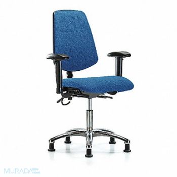 BLUE RIDGE ERGONOMICS Fab ESD Chr Desk Md Bk AA Stat Blue, 376J56