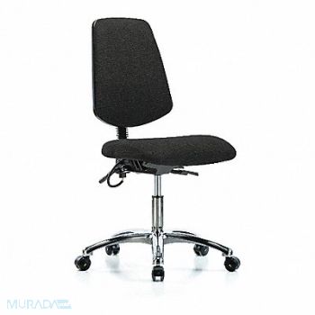 BLUE RIDGE ERGONOMICS Fabric ESD Chr Desk Md Bk Cstrs Blk, 376J57