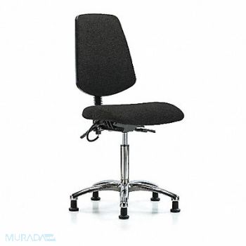 BLUE RIDGE ERGONOMICS Fabric ESD Chr Med Md Bk Glides Blk, 376J87