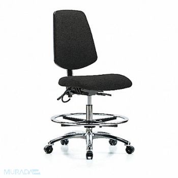 BLUE RIDGE ERGONOMICS Fab ESD Chr Med Md Bk FR Cstrs Blk, 376J89