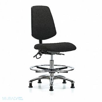 BLUE RIDGE ERGONOMICS Fab ESD Chr Med Md Bk FR Glides Blk, 376J91