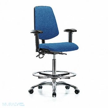 BLUE RIDGE ERGONOMICS Fab ESD Hi Md Bk AA FR Cstrs Blue, 376K03