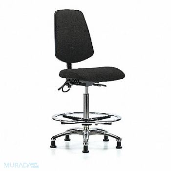 BLUE RIDGE ERGONOMICS Fab ESD Chr High Md Bk FR Stat Blk, 376K08