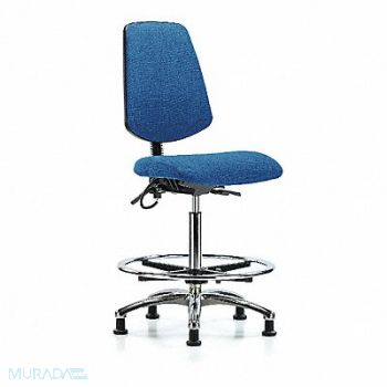 BLUE RIDGE ERGONOMICS Fab ESD Chr High Md Bk FR Stat Blue, 376K09