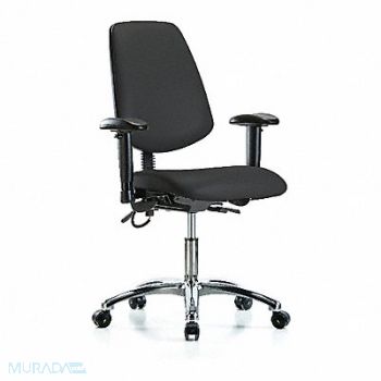 BLUE RIDGE ERGONOMICS Vinyl ESD Dsk Md Bk AA Cstrs Blk, 376K18