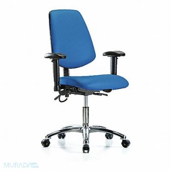 BLUE RIDGE ERGONOMICS Vinyl ESD Dsk Md Bk AA Cstrs Blue, 376K19