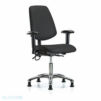 BLUE RIDGE ERGONOMICS Vinyl ESD Chr Dsk Md Bk AA Stat Blk, 376K20