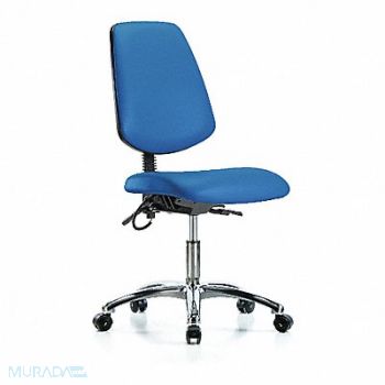 BLUE RIDGE ERGONOMICS Vinyl ESD Dsk Md Bk Tilt Cstrs Blue, 376K15