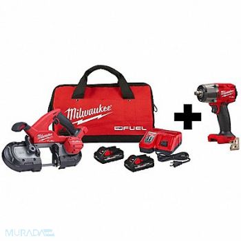MILWAUKEE M18 Band Saw Kit and 1/2 Impact Wrench, 377PE5