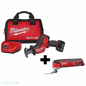 MILWAUKEE M12 Hackzall Recip Kit and Multi-Tool, 377PE7