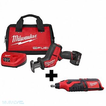 MILWAUKEE M12 Hackzall Recip Kit and Rotary Tool, 377PE8