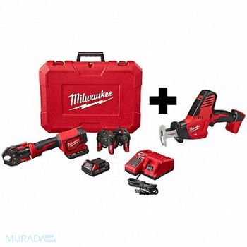 MILWAUKEE M18 Press Tool Kit and Recip Hackzall, 377PF8