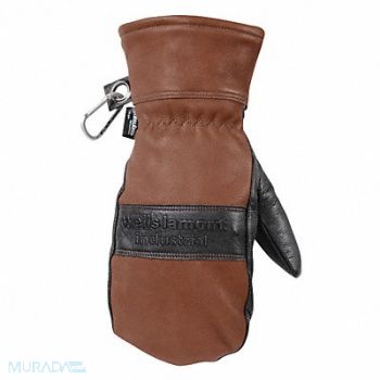 WELLS LAMONT Glove Hydrahyde Black/Brown Mitten PR L, 378AL7
