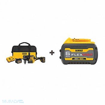 DEWALT Drill Kit Cordless 1250 RPM 60V DC, 379AN9
