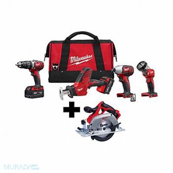 MILWAUKEE M18 Combo Cmpt Hd/Hackz/1/4 Hex Imp D, 380FL9