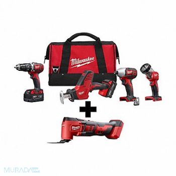 MILWAUKEE M18 Combo Cmpt Hd/Hackz/1/4 Hex Imp D, 380FM0