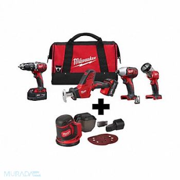 MILWAUKEE M18 Combo Cmpt Hd/Hackz/1/4 Hex Imp D, 380FM2