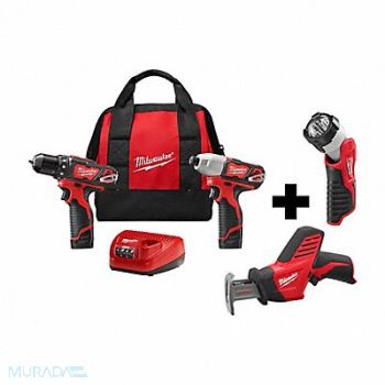 MILWAUKEE M12 2Pcs Kit M12 Hackzall M12 Light, 380FM7