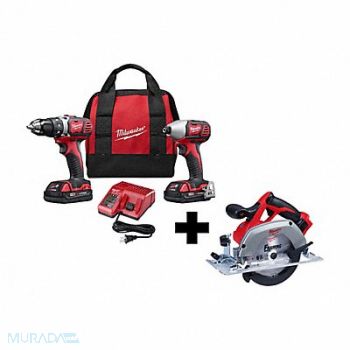 MILWAUKEE M18 2-Tool Kit/EXTRA M18 6 1/2 Circ Saw, 380JW8