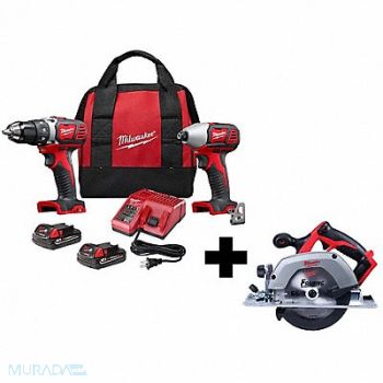 MILWAUKEE M18 2-Tool Kit and EXTRA M18 6 Circ Saw, 382YK6