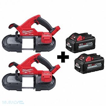 MILWAUKEE M18 Fuel (2) CP BandSaw XC6.0 Batry, 382ZH7