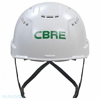 MILWAUKEE Helmet White No Brim Class C CBRE Logo, 383YJ0