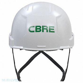 MILWAUKEE Helmet White No Brim Class E CBRE Logo, 383YJ1