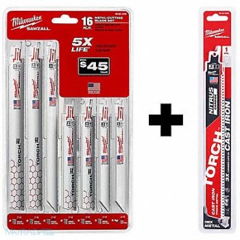 MILWAUKEE Metal Blade Set 16PC 9 NITRUS CARBIDE, 384NW2