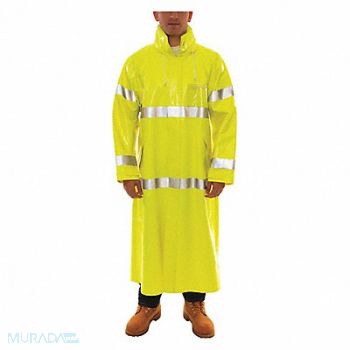 TINGLEY Flame Resist Rain Coat Yellow/Green 2XL, 8NKE3