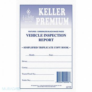 JJ KELLER Vehicle Inspection Form 3 Ply Carbonless, 38D302