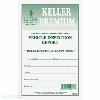 JJ KELLER Vehicle Inspection Form 2 Ply Carbonless, 38D303