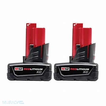 MILWAUKEE Battery Pack (2) 3.0 Ah Li-Ion PK2, 38D760