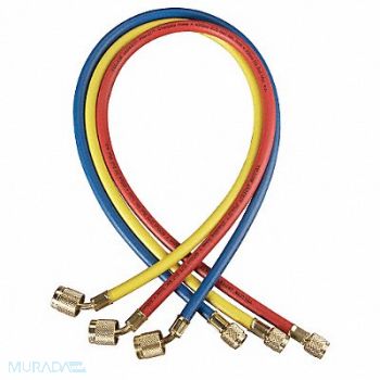 YELLOW JACKET Manifold Hose Set 48 In Red Yellow Blue, 38D876
