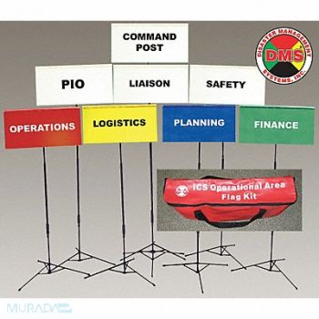 DISASTER MANAGEMENT SYSTEMS Incident Command Flag Kit 8 Flags, 38E570