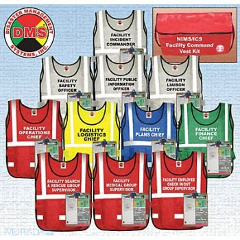 DISASTER MANAGEMENT SYSTEMS Safety Vest Facility Command Univsl, 38E574