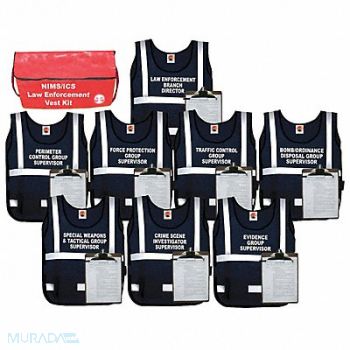 DISASTER MANAGEMENT SYSTEMS Safety Vest Black Emer Ops Universal, 38E577