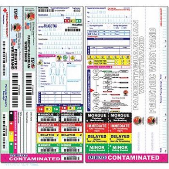 DISASTER MANAGEMENT SYSTEMS Dual Wristband Pediatric Tag PK50, 38E606