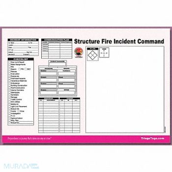DISASTER MANAGEMENT SYSTEMS Structure Fire ICS Worksheet PK25, 38E611