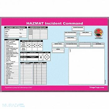DISASTER MANAGEMENT SYSTEMS Hazmat ICS Worksheet PK25, 38E613