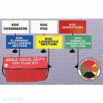 DISASTER MANAGEMENT SYSTEMS EOC Small Tabletop Flag Kit 6 Flags, 38E632