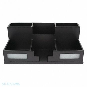 VICTOR Desktop Organizer Black Wood 5-1/2 in H, 38EF12