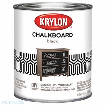 KRYLON Interior Paint Water Chalkboard Black, 38EK12